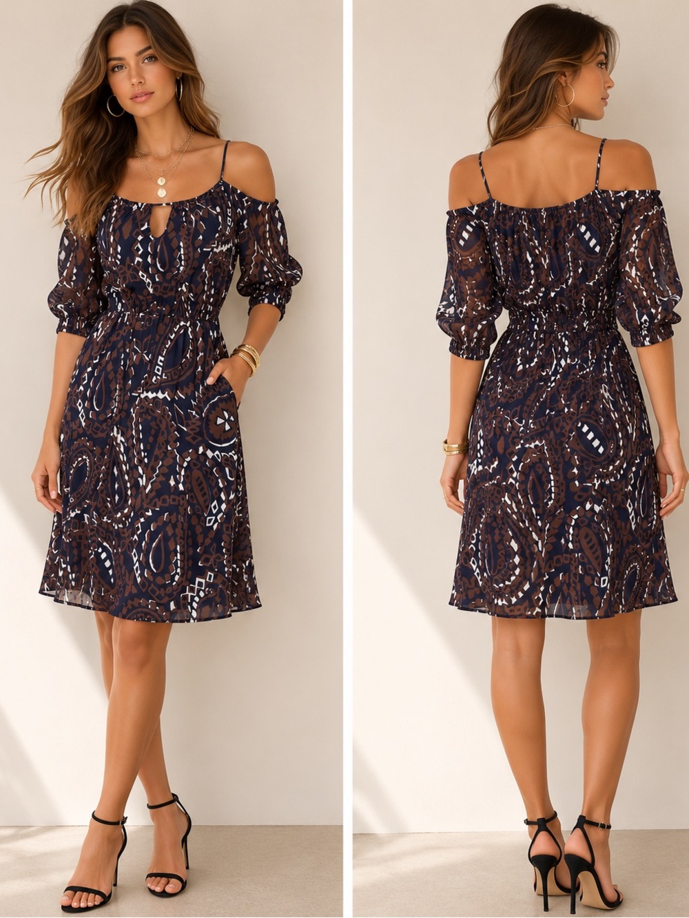 Anthropologie Vanessa Virginia Cold Shoulder Cotton Midi Dress Size 2 NWOT